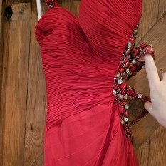  Red Pageant Dress With Opened Side