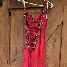 Red Pageant Dress With Opened Side