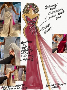  Jovani Couture velvet burgundy gown