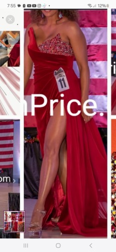 Jovani Couture velvet burgundy gown