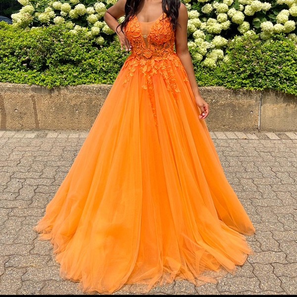 Jovani 02840 Orange Gown