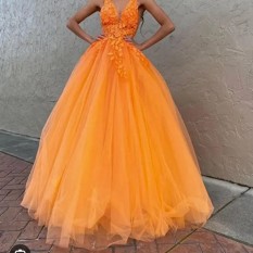 Jovani 02840 Orange Gown