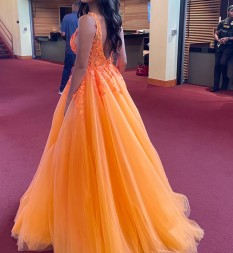 Jovani 02840 Orange Gown